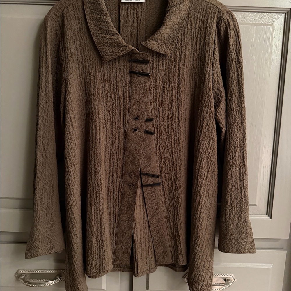 Habitat Crinkle Texture Button Down Shirt in Brown